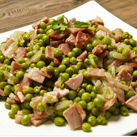 petits pois au jambon